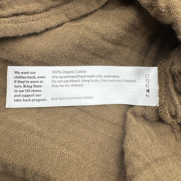 Eileen Fisher Women's Brown Gauzy Button Down Shirt, XS - Picture 6 of 7